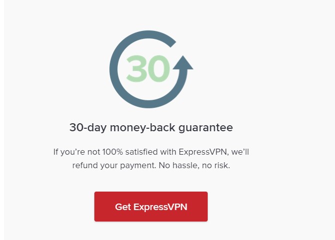 Express VPN: money-back guarantee